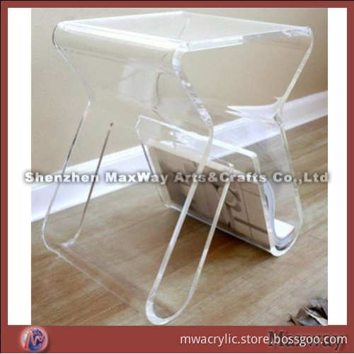 Polular and modern PMMA side table for magazine
